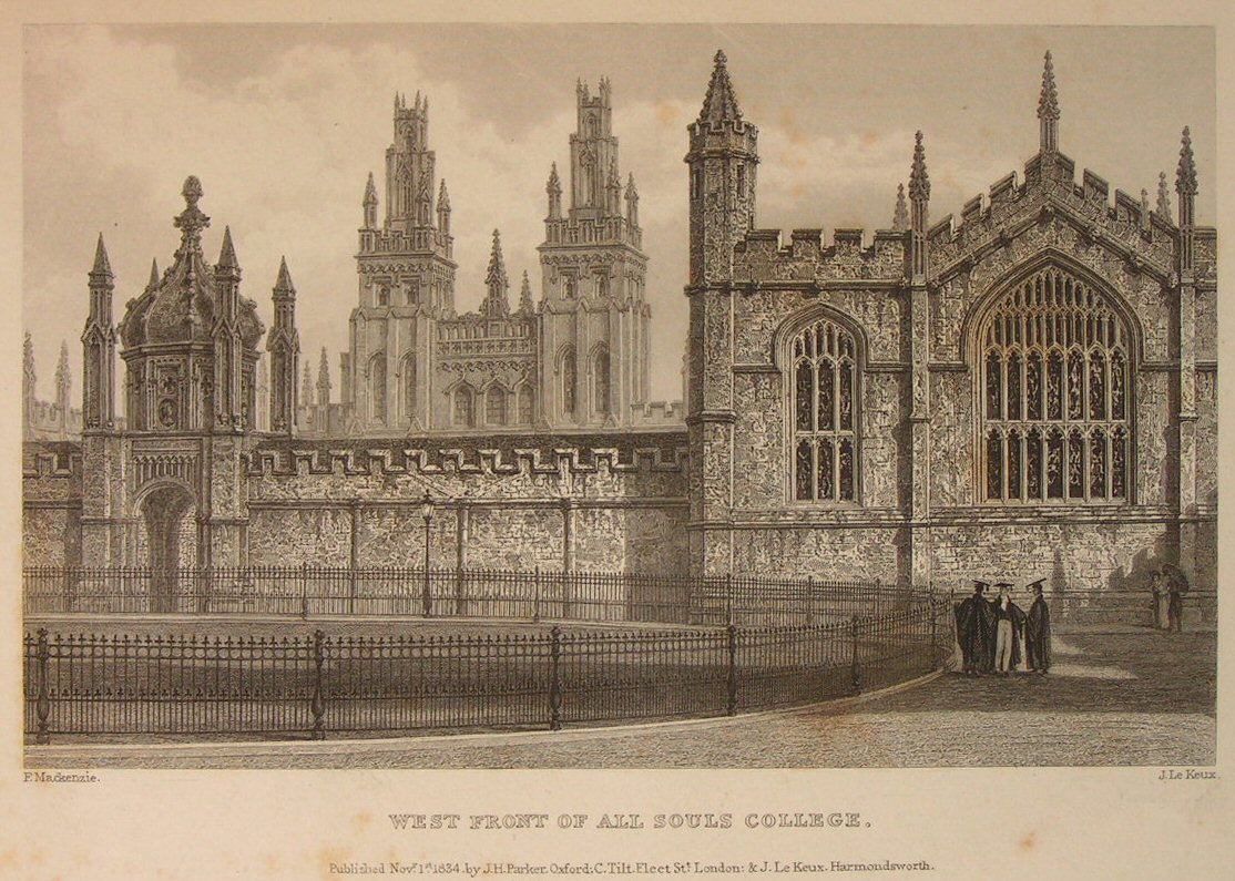 Print - West Front of All Souls College. - Le
